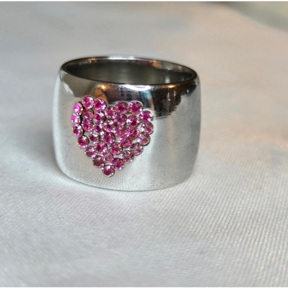 Chanel Silver Pink Gemstone Statement Ring.. Like… - image 2